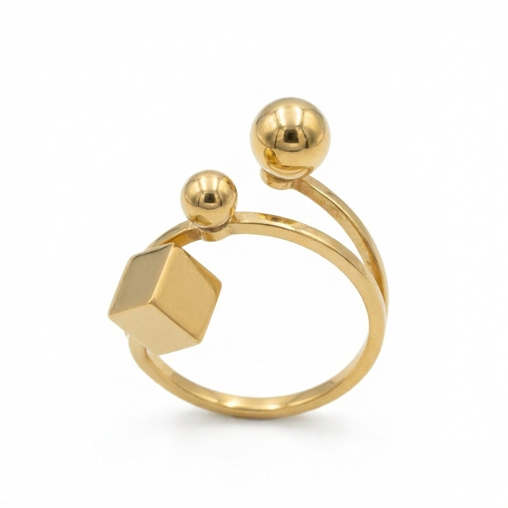 IND1469 Hero Shot - Inel Geometric Auriu