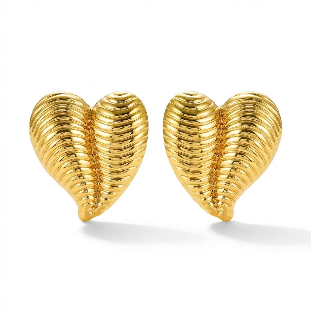 Cercei Inimioară din Oțel Inoxidabil - Hipoalergenici