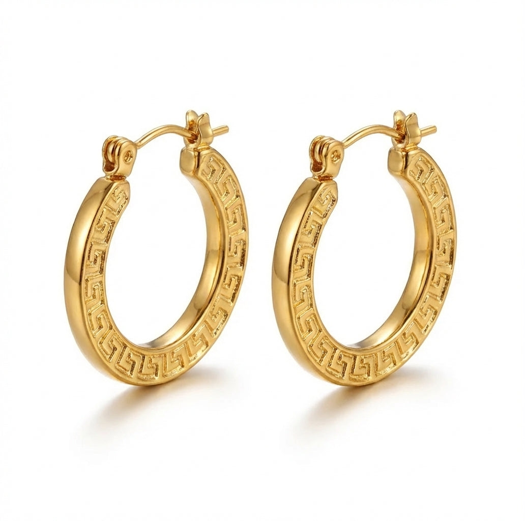 Cercei Creolă geometrică din Oțel Inoxidabil - Hipoalergenici - CM1745