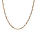 Colier Tennis Inox 5mm Auriu cu Pandantiv Trandafir Pavé - Romantic