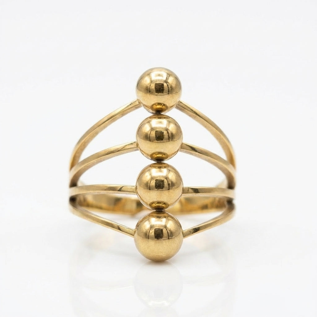 Inel Sfere înșirate, modern Oțel Inoxidabil Auriu - Hipoalergenic