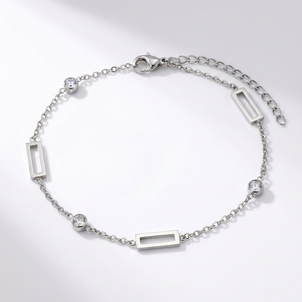 Brățară Geometric Zirconiu Oțel Inoxidabil 2mm