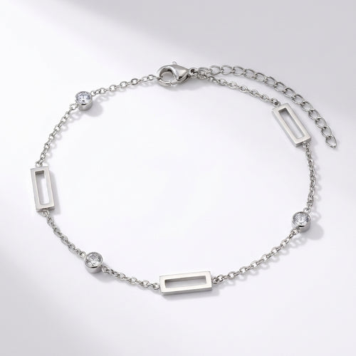 Brățară Geometric Zirconiu Oțel Inoxidabil 2mm