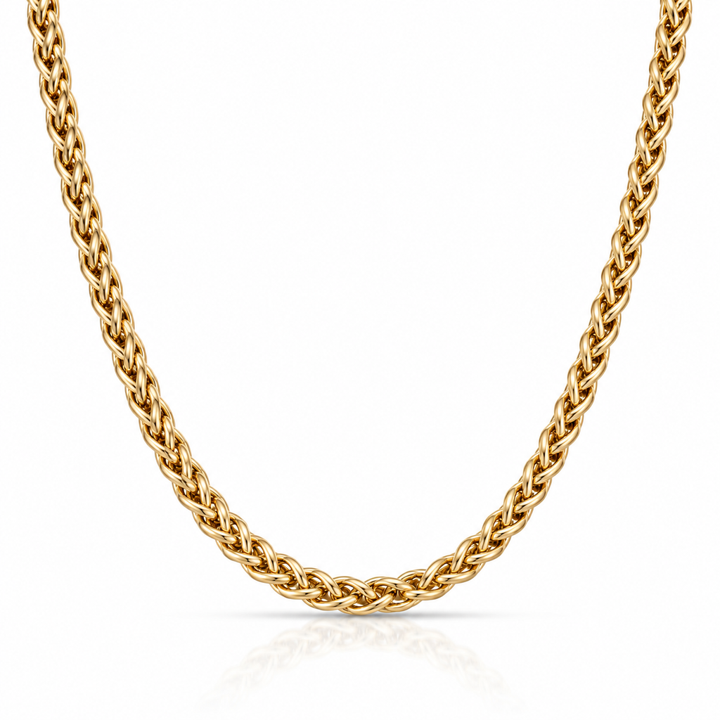 Lănțișor Inox Wheat Statement - Bold - Hipoalergenic Placat Aur 18K PVD - LPD1537
