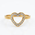 Inel Inimă decupată zirconiu Oțel Inoxidabil Auriu - Hipoalergenic