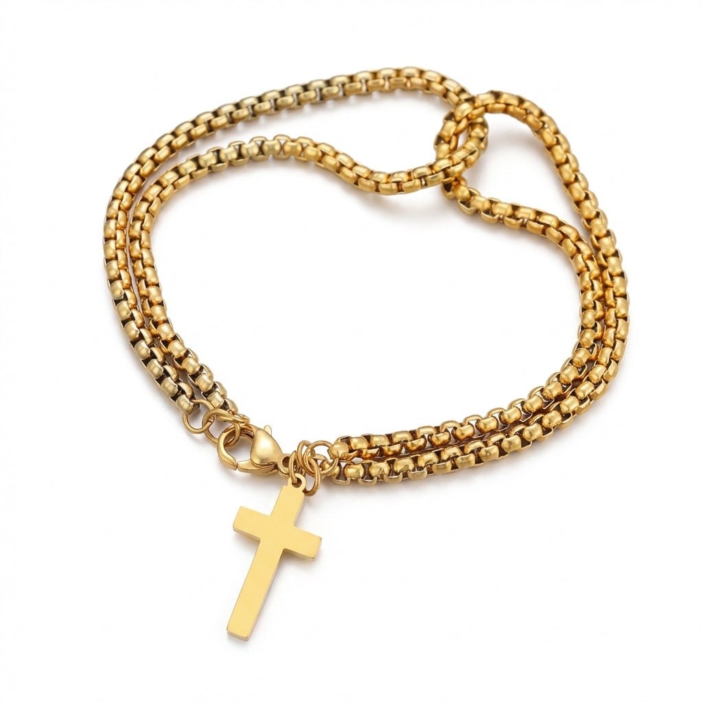 Brățară Cruce Elegantă Oțel Inoxidabil 19.5cm - Hipoalergenică - BF839