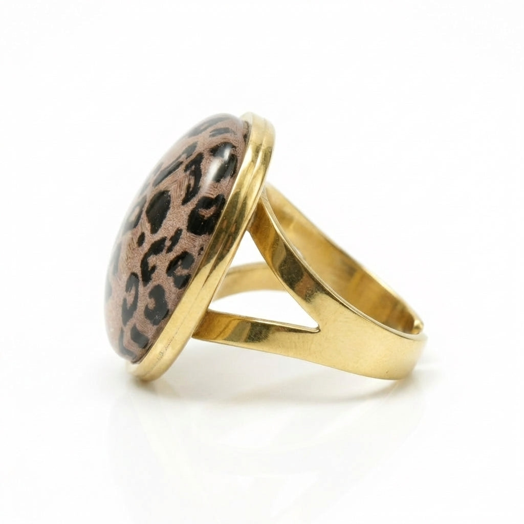 Inel Model leopard print Oțel Inoxidabil Multicolor Placat Aur 18K PVD - Hipoalergenic - IND1614