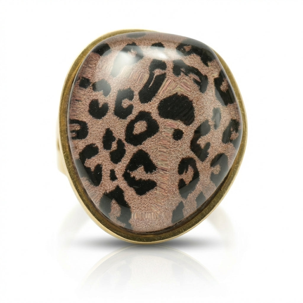 Inel Model leopard print Oțel Inoxidabil Multicolor Placat Aur 18K PVD - Hipoalergenic - IND1614