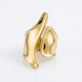Inel Sculptural curbat Oțel Inoxidabil Placat Aur 18K PVD - Hipoalergenic - IND1627