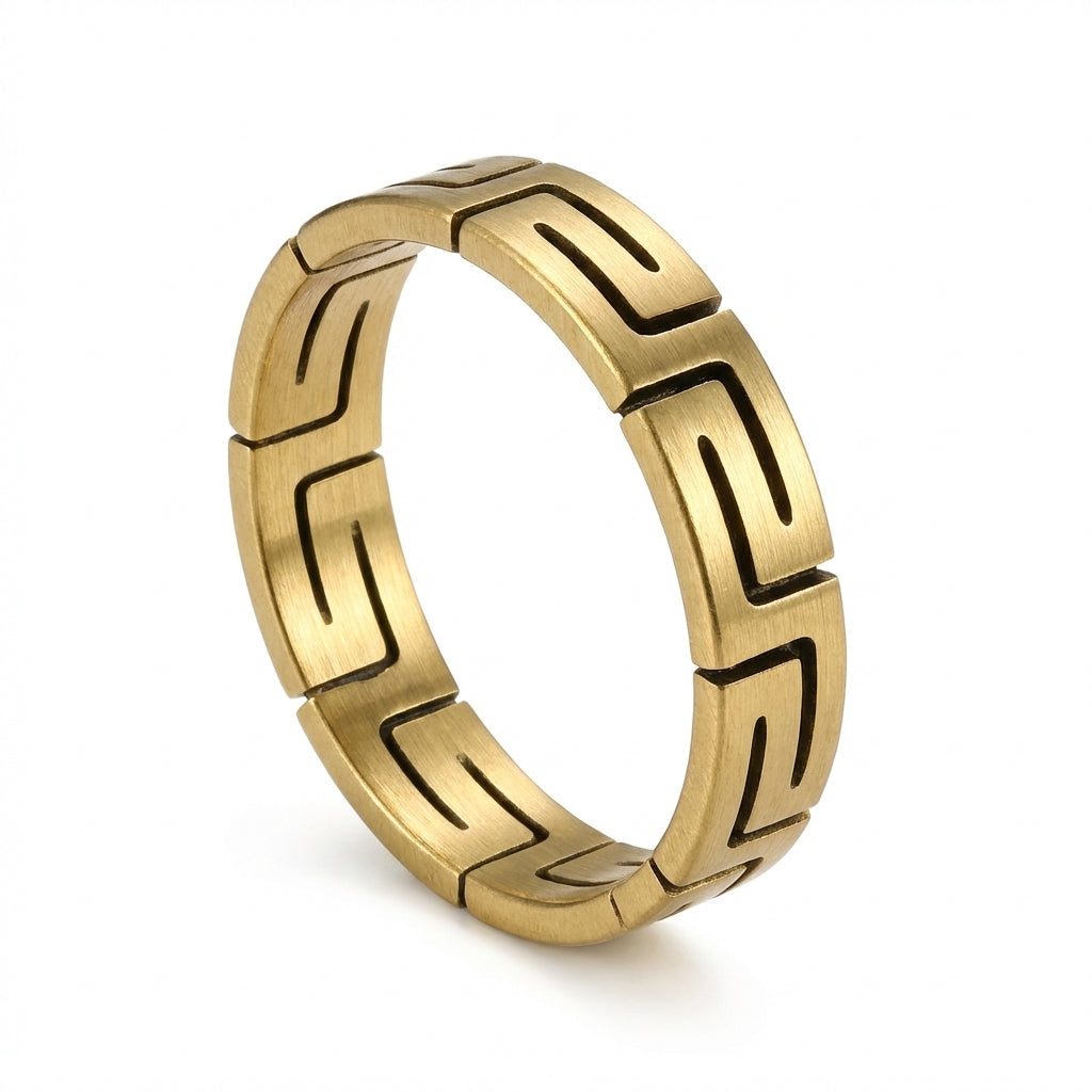 Inel Meandru antic auriu Oțel Inoxidabil Auriu - Hipoalergenic