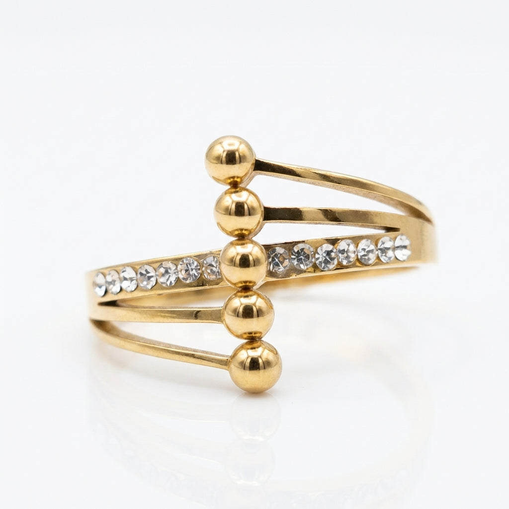 Inel Bile, benzi, zirconiu Oțel Inoxidabil Auriu - Hipoalergenic