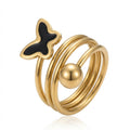 Inel Fluture, spirală, bilă Oțel Inoxidabil Auriu - Hipoalergenic