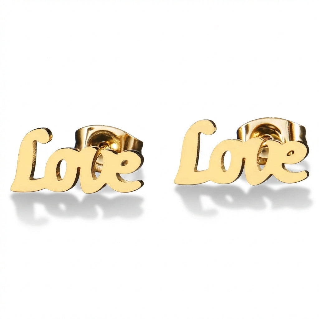 Cercei Cuvântul Love Oțel Inoxidabil 1.3 cm - Hipoalergenici