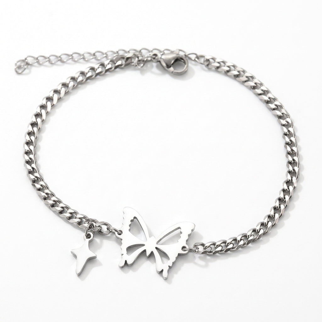 Brățară Fluture & Stea Oțel Inoxidabil 4mm – detaliu