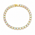 Brățară Tennis pietre cristale rotunde Oțel Inoxidabil 4mm Placat Aur 18K PVD - Hipoalergenică - BF1119