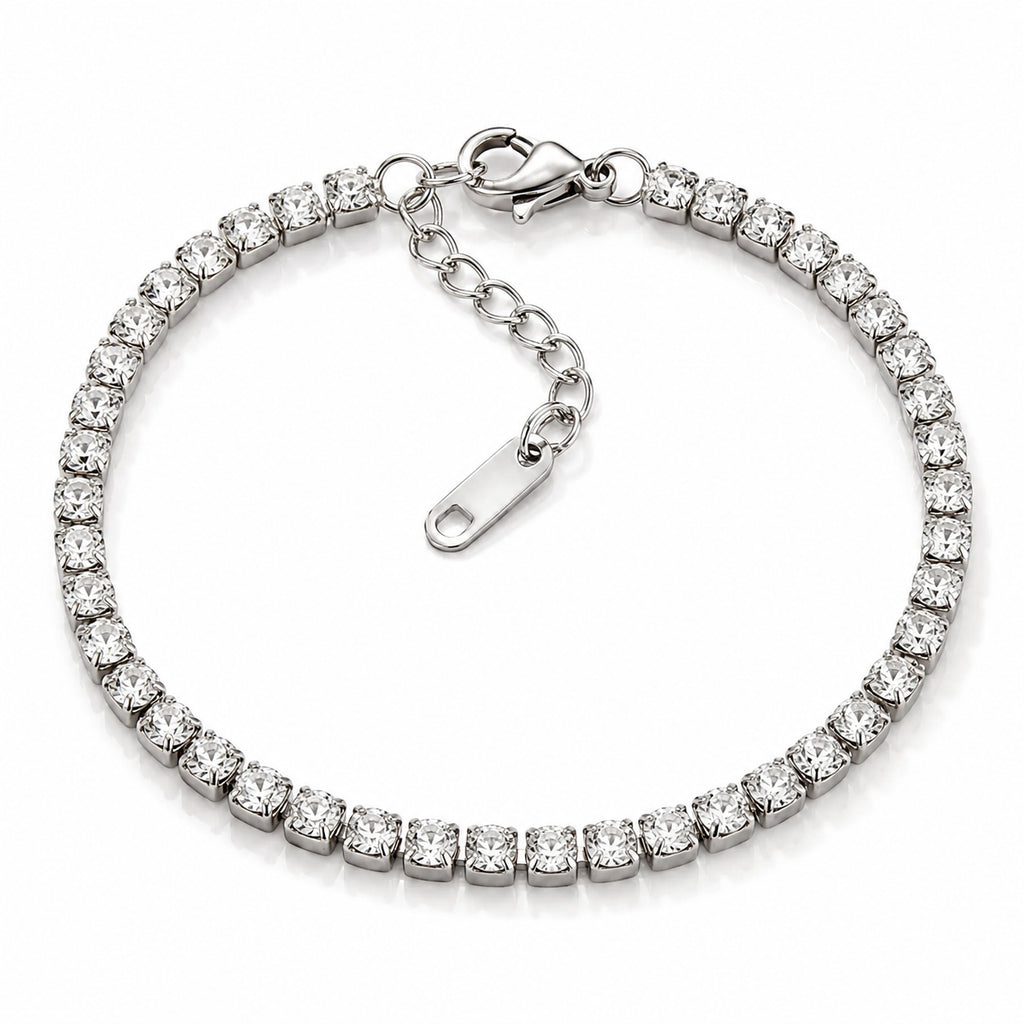 Brățară Tennis Zirconii Cubice Cushion Strălucitoare Oțel Inoxidabil 3mm - BF1123 - Hipoalergenică