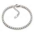 Brățară Tennis Zirconii Cubice Cushion Strălucitoare Oțel Inoxidabil 3mm - BF1123 - Hipoalergenică