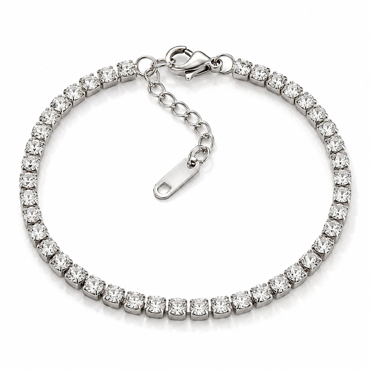 Brățară Tennis Zirconii Cubice Cushion Strălucitoare Oțel Inoxidabil 3mm - BF1123 - Hipoalergenică