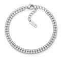 Brățară Tennis 2 x 3mm Șir dublu zirconii cubice Oțel Inoxidabil 16 cm - BF1173 - Hipoalergenică