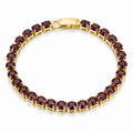Brățară Tennis pietre rotunde Magenta Oțel Inoxidabil 4mm Placat Aur 18K PVD - Hipoalergenică - BF1186