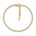 Brățară Tennis 2mm Zirconiu Oțel Inoxidabil 16 cm Placat Aur 18K PVD - BF1192 - Hipoalergenică