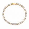 Brățară Tennis 3mm pietre rotunde clare Oțel Inoxidabil Placat Aur 18K PVD - Hipoalergenică - BF968