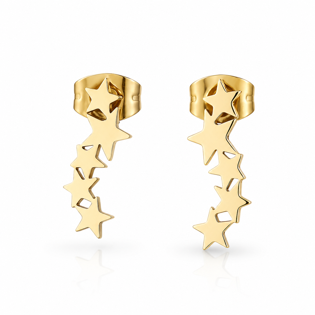 Cercei Stele Oțel Inoxidabil Placat Aur 18K PVD - Hipoalergenici - CM1201