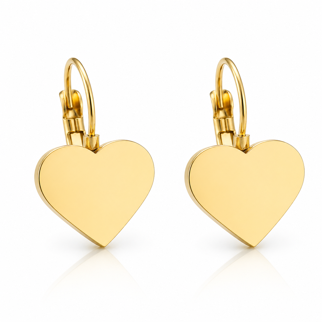 Cercei Inimioară 1.4 cm Oțel Inoxidabil Placat Aur 18K PVD - Hipoalergenici - CM1243