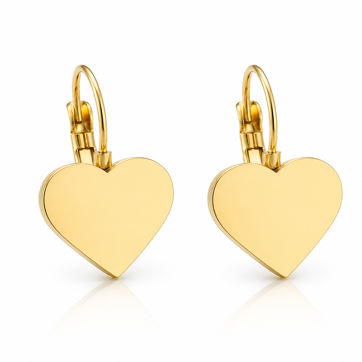 Cercei Inimioară 1.4 cm Oțel Inoxidabil Placat Aur 18K PVD - Hipoalergenici - CM1243