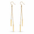 Cercei Design cu bare 8.5 cm Oțel Inoxidabil Placat Aur 18K PVD - Hipoalergenici - CM1326