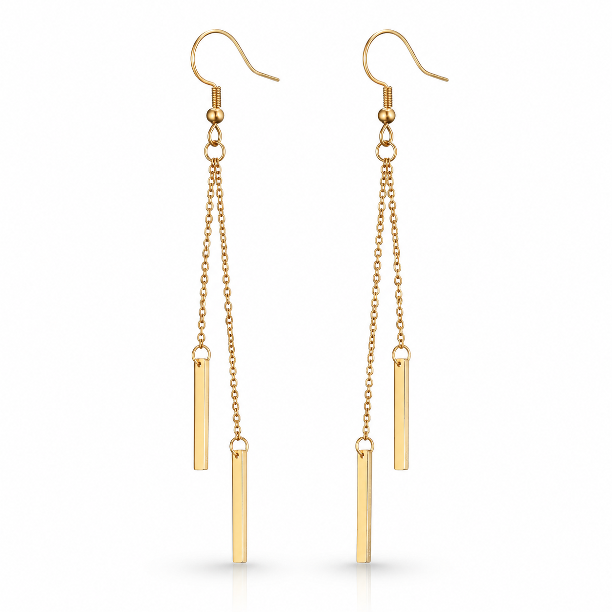 Cercei Design cu bare 8.5 cm Oțel Inoxidabil Placat Aur 18K PVD - Hipoalergenici - CM1326
