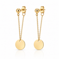 Cercei Lanț cu Bănuț Oțel Inoxidabil 4.2 cm Placat Aur 18K PVD - Hipoalergenici - CM1352