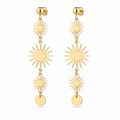 Cercei Stea Oțel Inoxidabil 6.5 cm Placat Aur 18K PVD - Hipoalergenici - CM1430