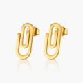 Cercei Agrafă Oțel Inoxidabil 1.5 cm Placat Aur 18K PVD - Hipoalergenici - CM1440