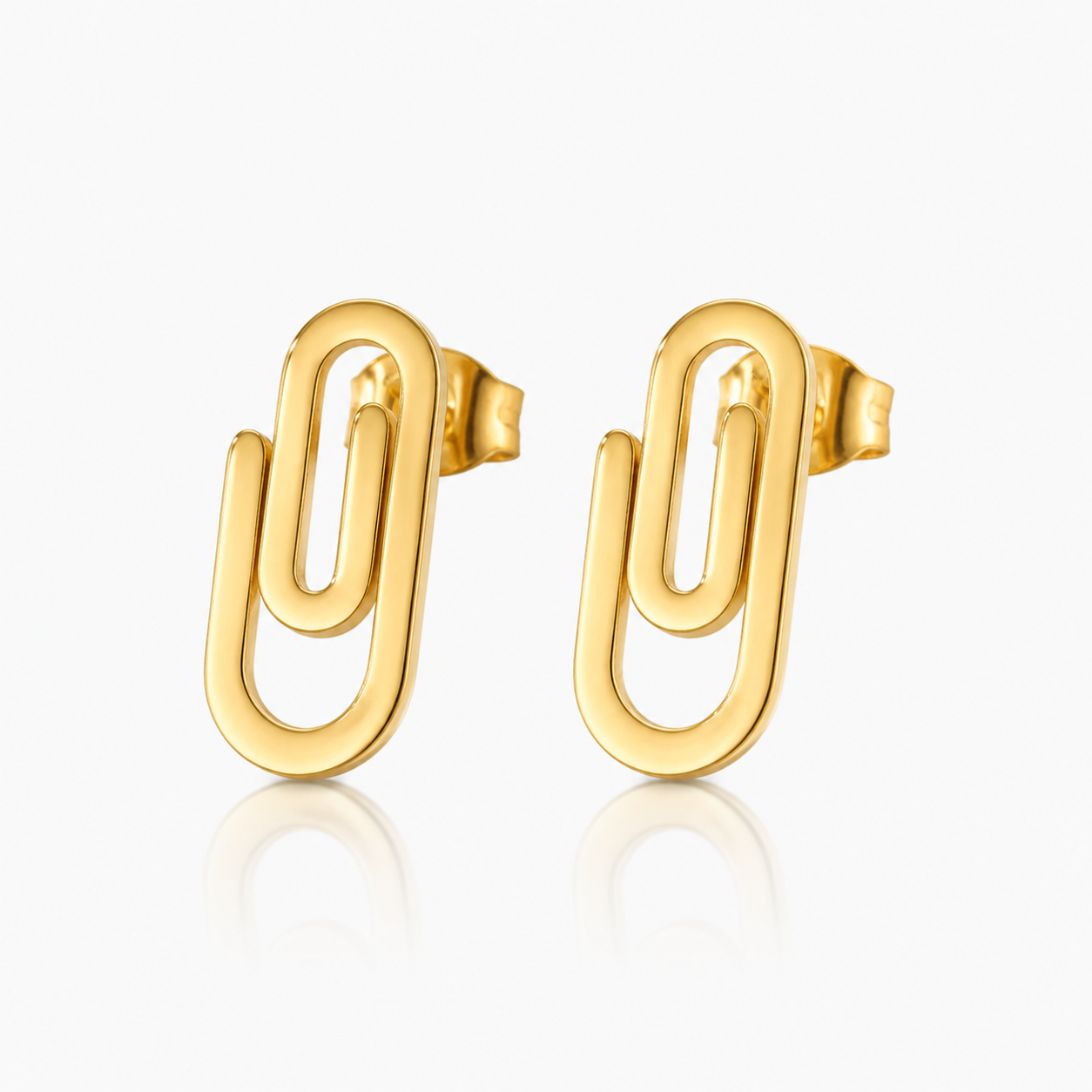 Cercei Agrafă Oțel Inoxidabil 1.5 cm Placat Aur 18K PVD - Hipoalergenici - CM1440