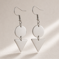 Cercei Cerc și Triunghi Geometric Oțel Inoxidabil 4 cm - Hipoalergenici - CM1454