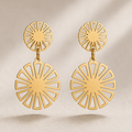 Cercei Model Geometric Oțel Inoxidabil 3 cm Placat Aur 18K PVD - Hipoalergenici - CM1456