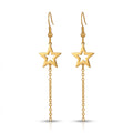 Cercei Stea cu Lanț Oțel Inoxidabil 6 cm Placat Aur 18K PVD - Hipoalergenici - CM1475