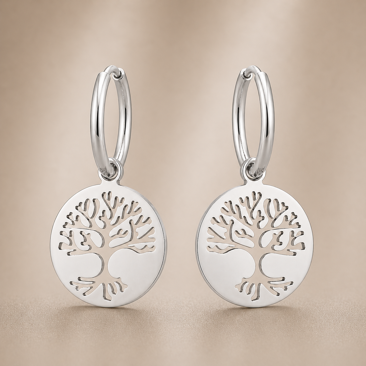 Cercei Arborele Vieții Oțel Inoxidabil 1.5 cm - Hipoalergenici - CM1499