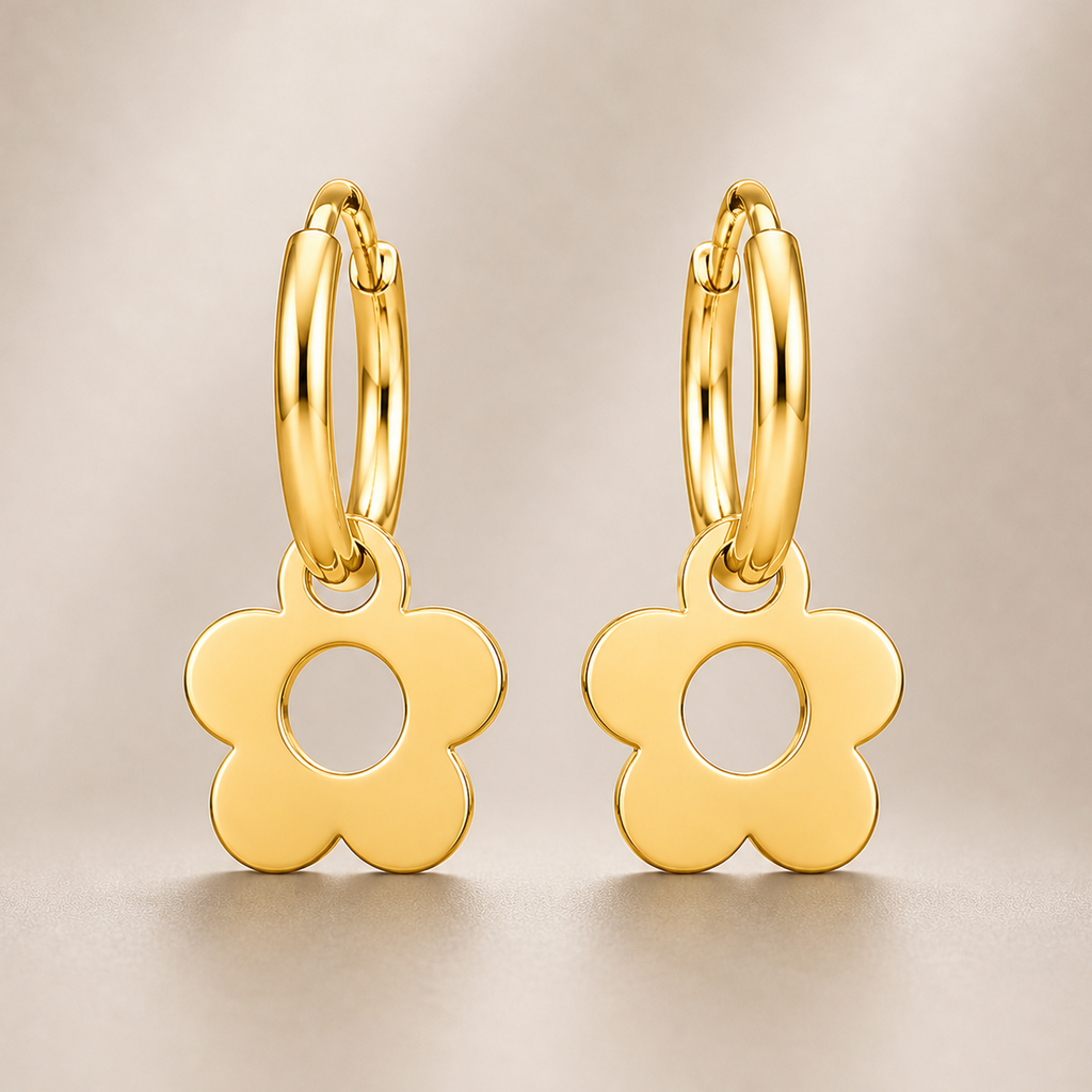 Cercei Geometrică Oțel Inoxidabil Placat Aur 18K PVD - Hipoalergenici - CM1506