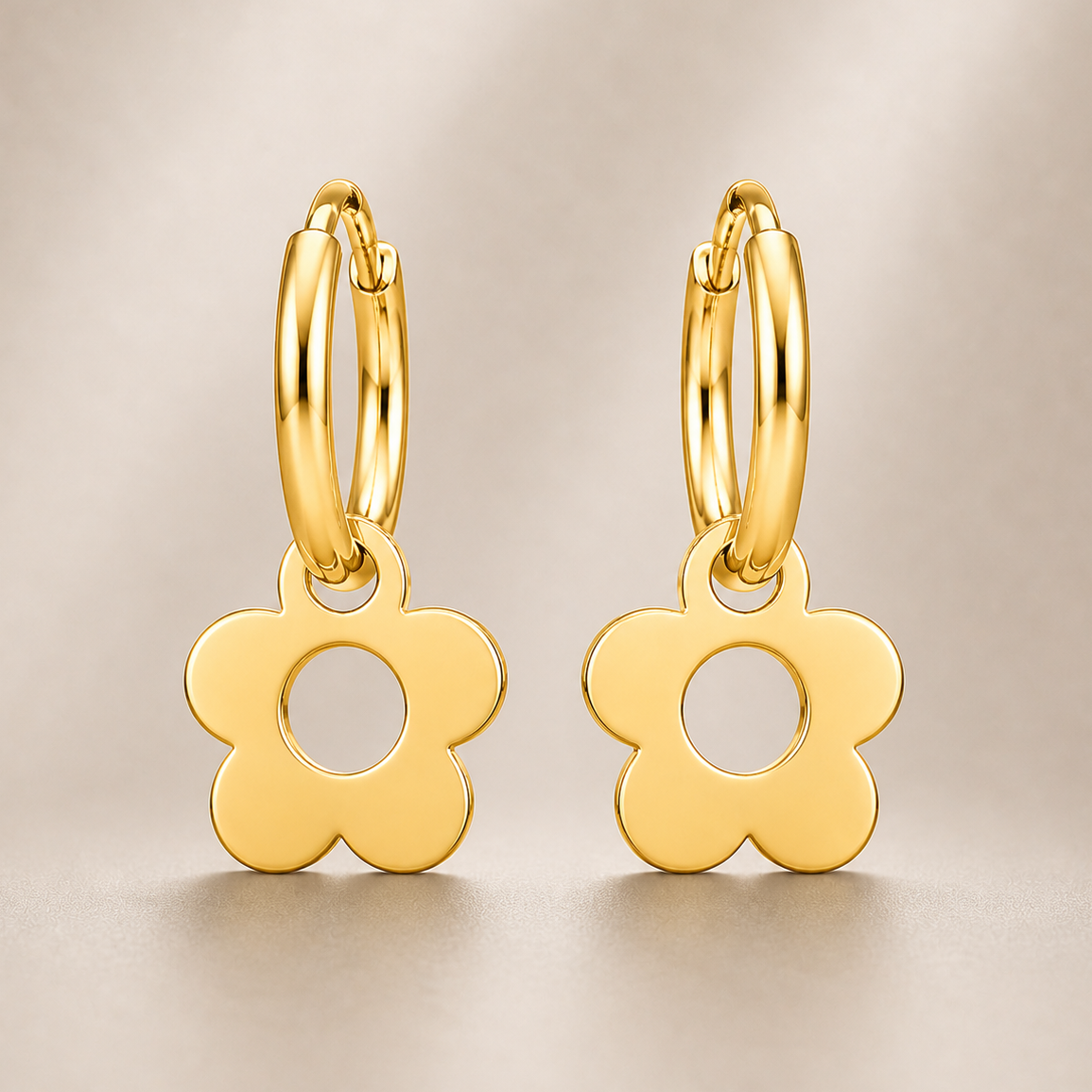 Cercei Geometrică Oțel Inoxidabil Placat Aur 18K PVD - Hipoalergenici - CM1506