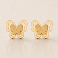 Cercei Fluture Oțel Inoxidabil Placat Aur 18K PVD - Hipoalergenici - CM1539