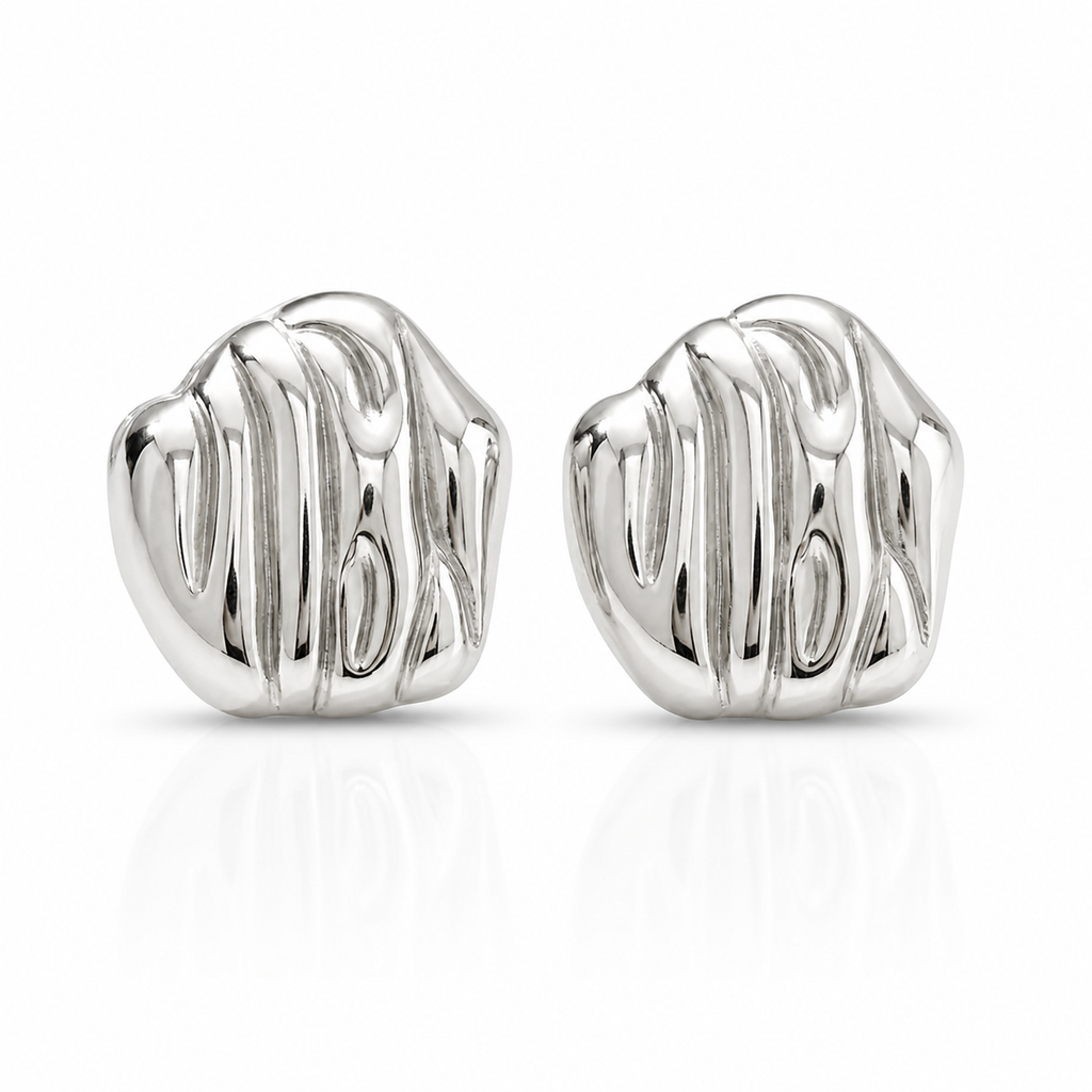 Cercei Design Ondulat Oțel Inoxidabil 2.5cm - Hipoalergenici - CM1593