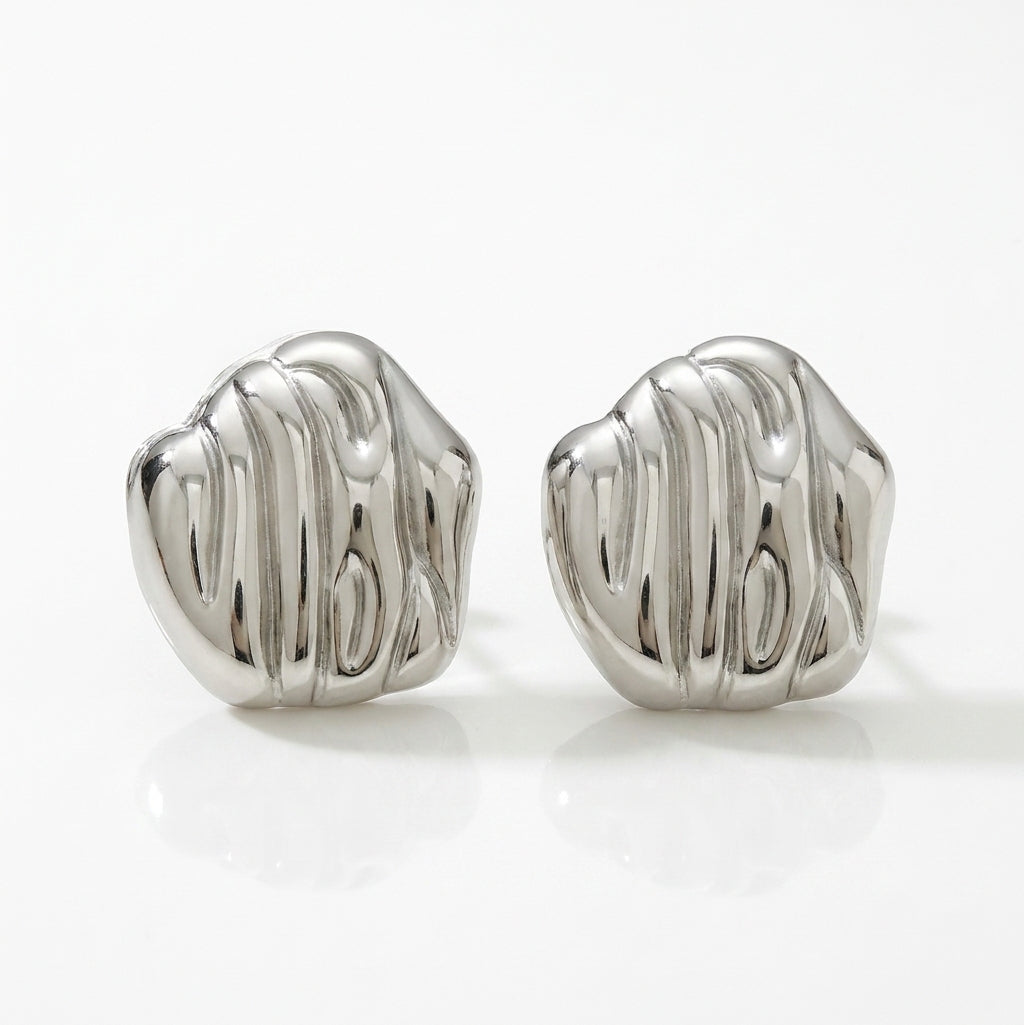 Cercei Design Ondulat Oțel Inoxidabil 2.5cm - Hipoalergenici - CM1593