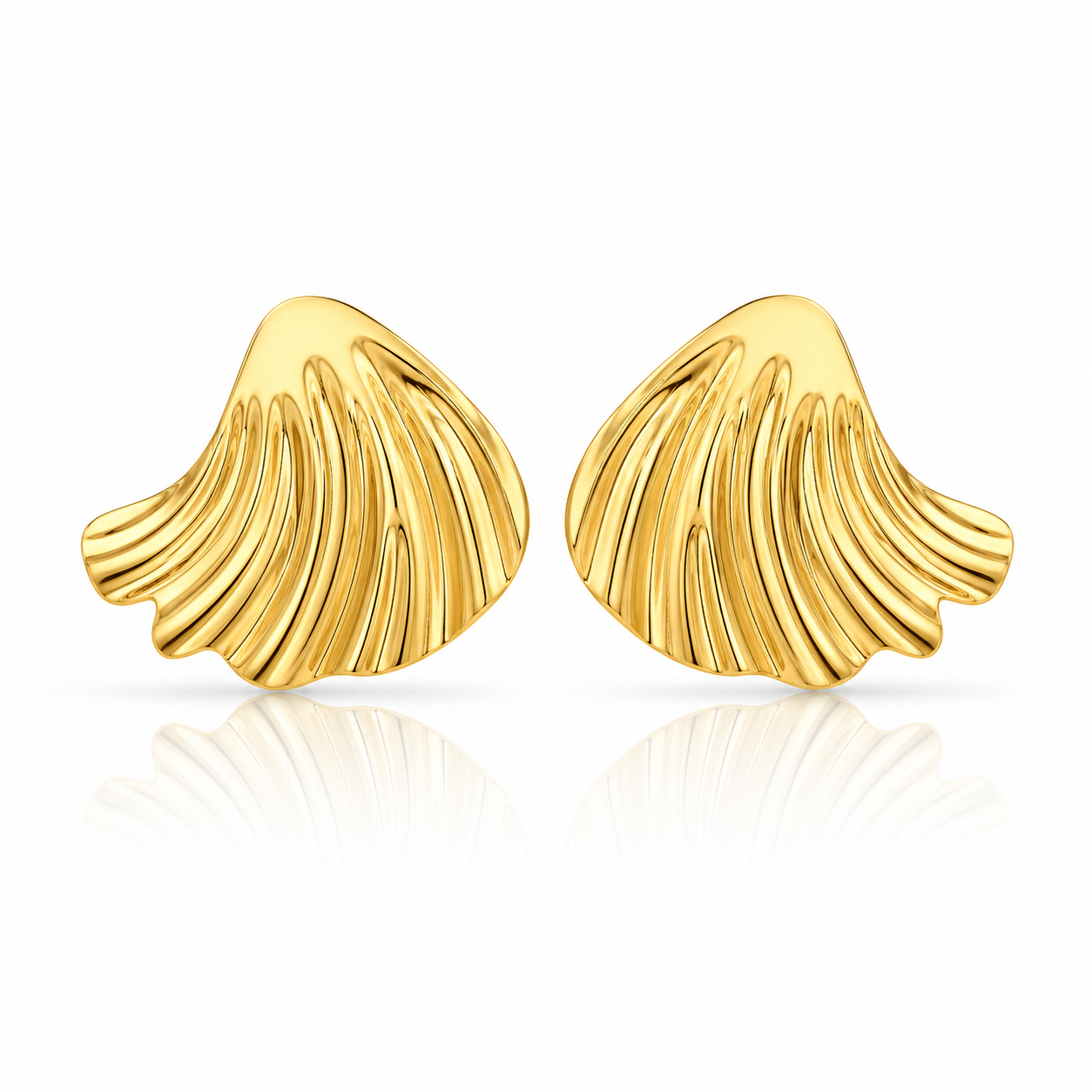 Cercei Frunză Ginkgo 2.5cm Oțel Inoxidabil Placat Aur 18K PVD - Hipoalergenici - CM1659