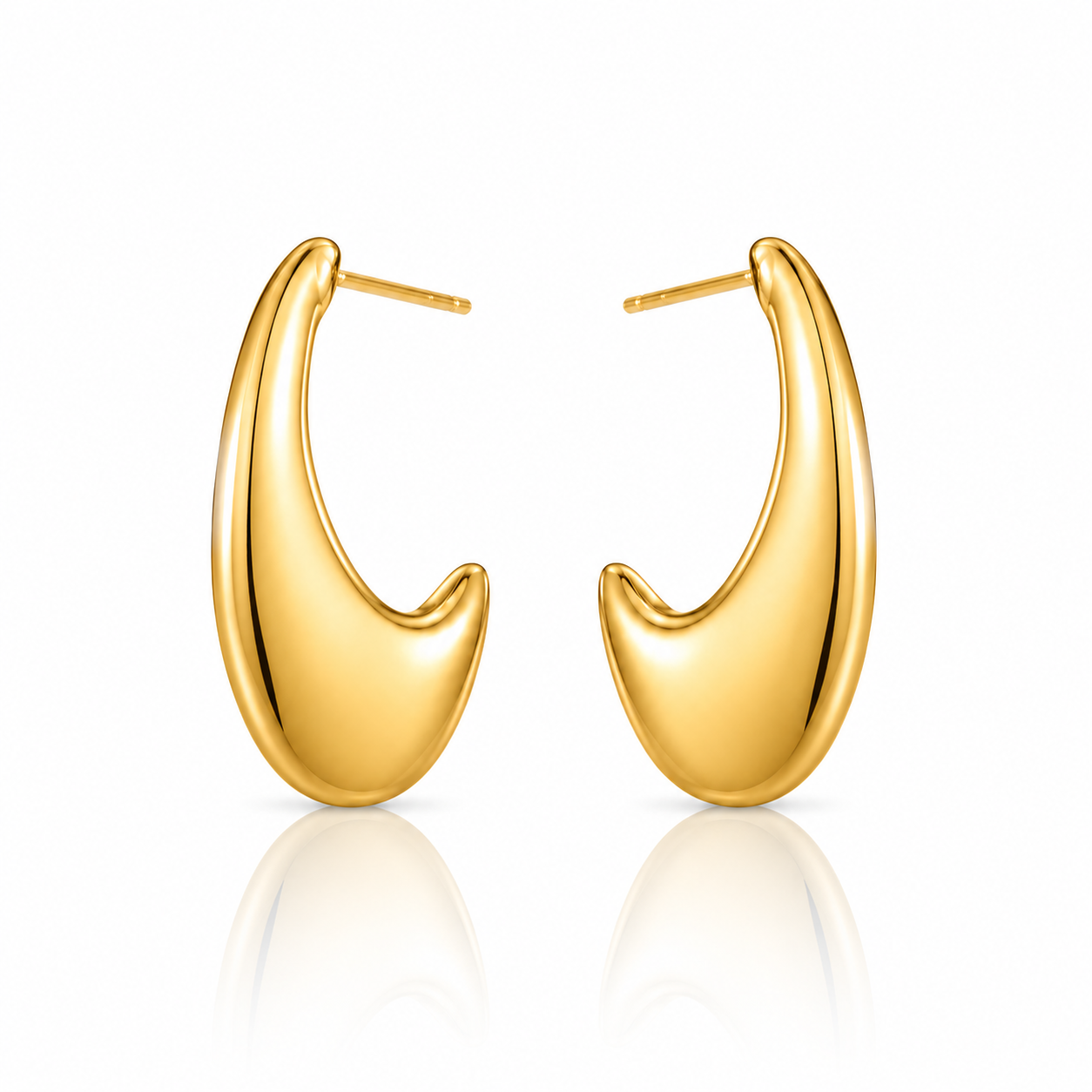 Cercei Design Semilună Oțel Inoxidabil 2.6 cm Placat Aur 18K PVD - Hipoalergenici - CM1711