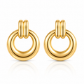 Cercei Cerc Gros Geometric 3 cm Oțel Inoxidabil Placat Aur 18K PVD - Hipoalergenici - CM1713