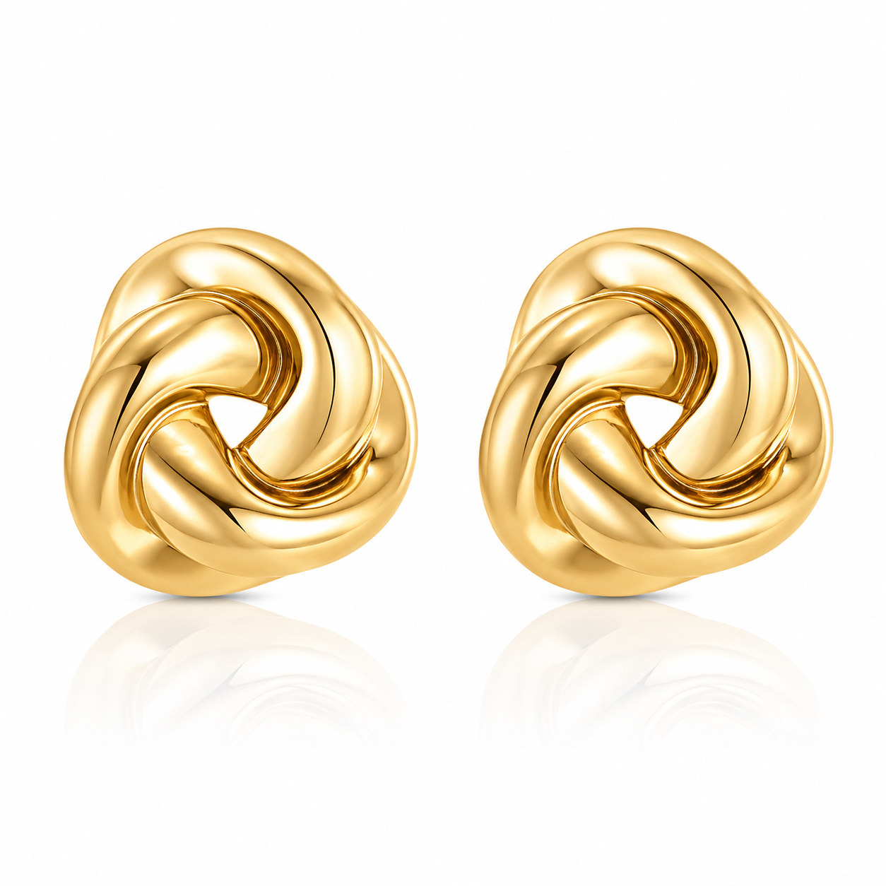 Cercei Nod Sculptural Oțel Inoxidabil 2.5 cm Placat Aur 18K PVD - Hipoalergenici - CM1718