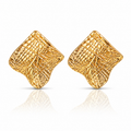 Cercei Design Texturat Geometric 2.4 cm Oțel Inoxidabil Placat Aur 18K PVD - Hipoalergenici - CM1733