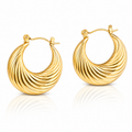 Cercei cu design ondulat Oțel Inoxidabil 2.3 cm Placat Aur 18K PVD - Hipoalergenici - CM1737